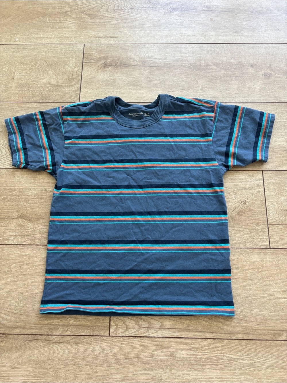 abercrombie kids Navy Blue Striped Short-Sleeve Tee